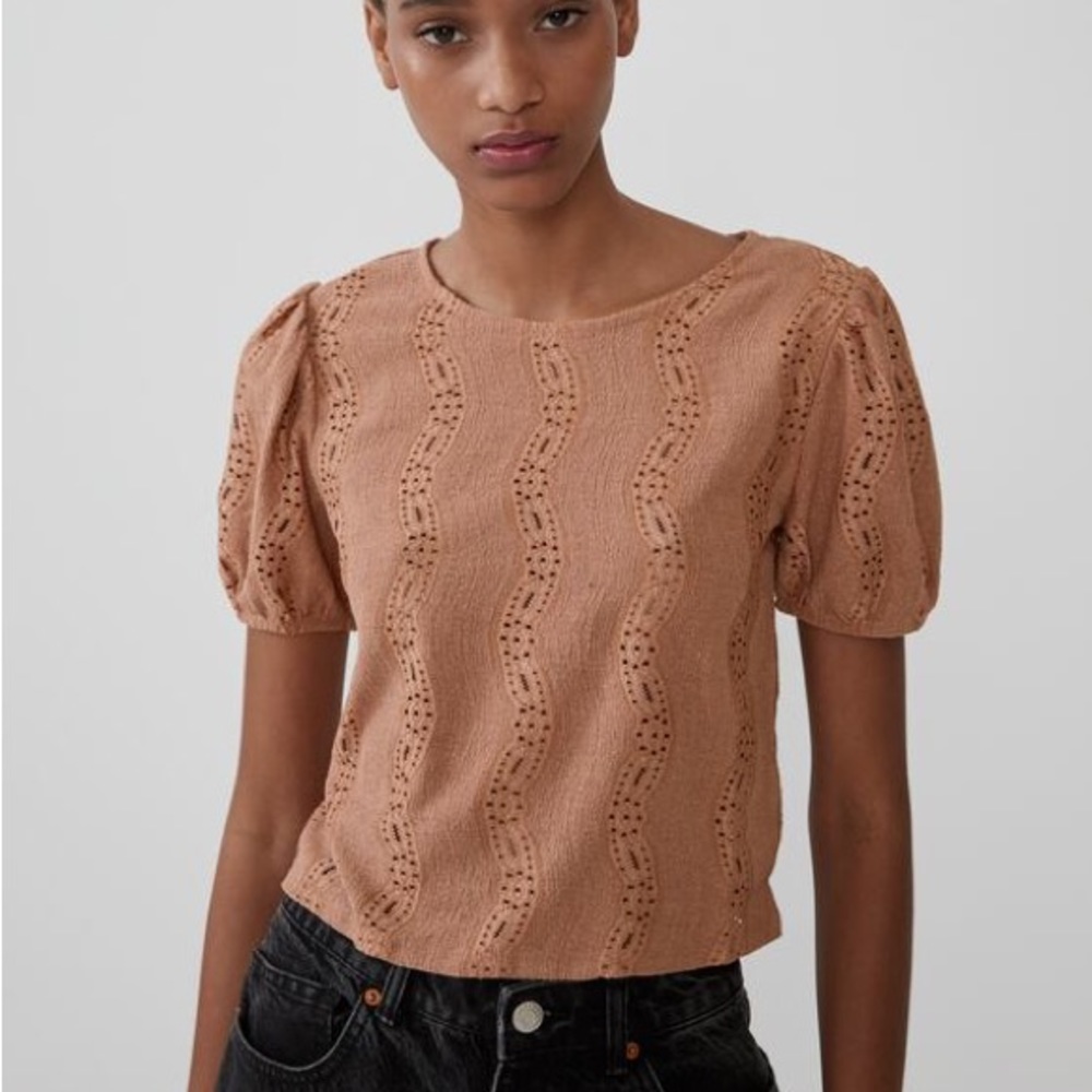 Zara NWT lace trim top